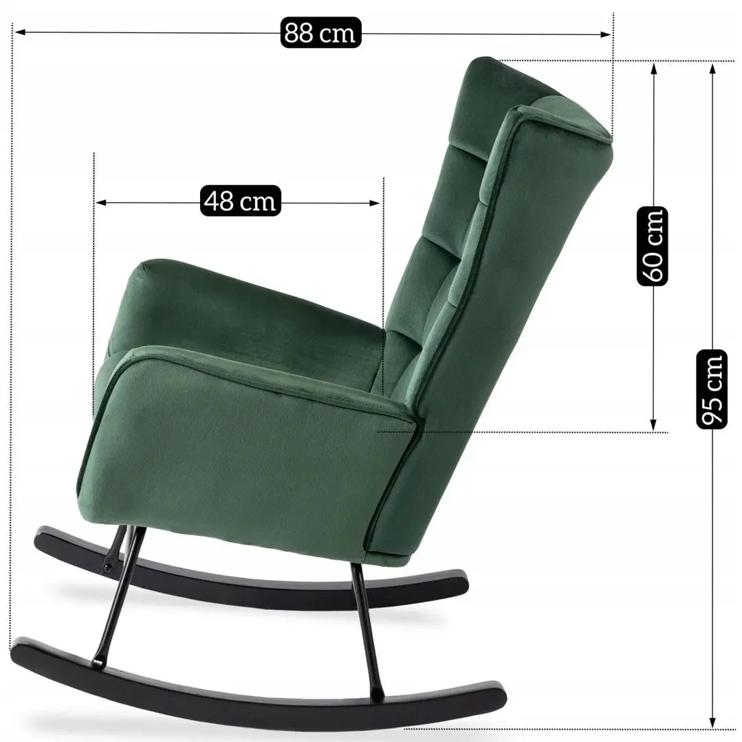 Кресло-качалка Mebel Elite Jackson (Green/Black) - 2