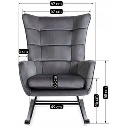 Кресло-качалка Mebel Elite Jackson (Grey/Black) Thumb