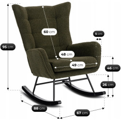 Кресло-качалка Mebel Elite Jackson (Olive/Black) Thumb