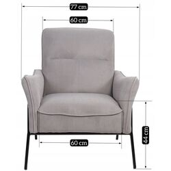 Fotoliu Mebel Elite Alberto (Grey/Black) Thumb