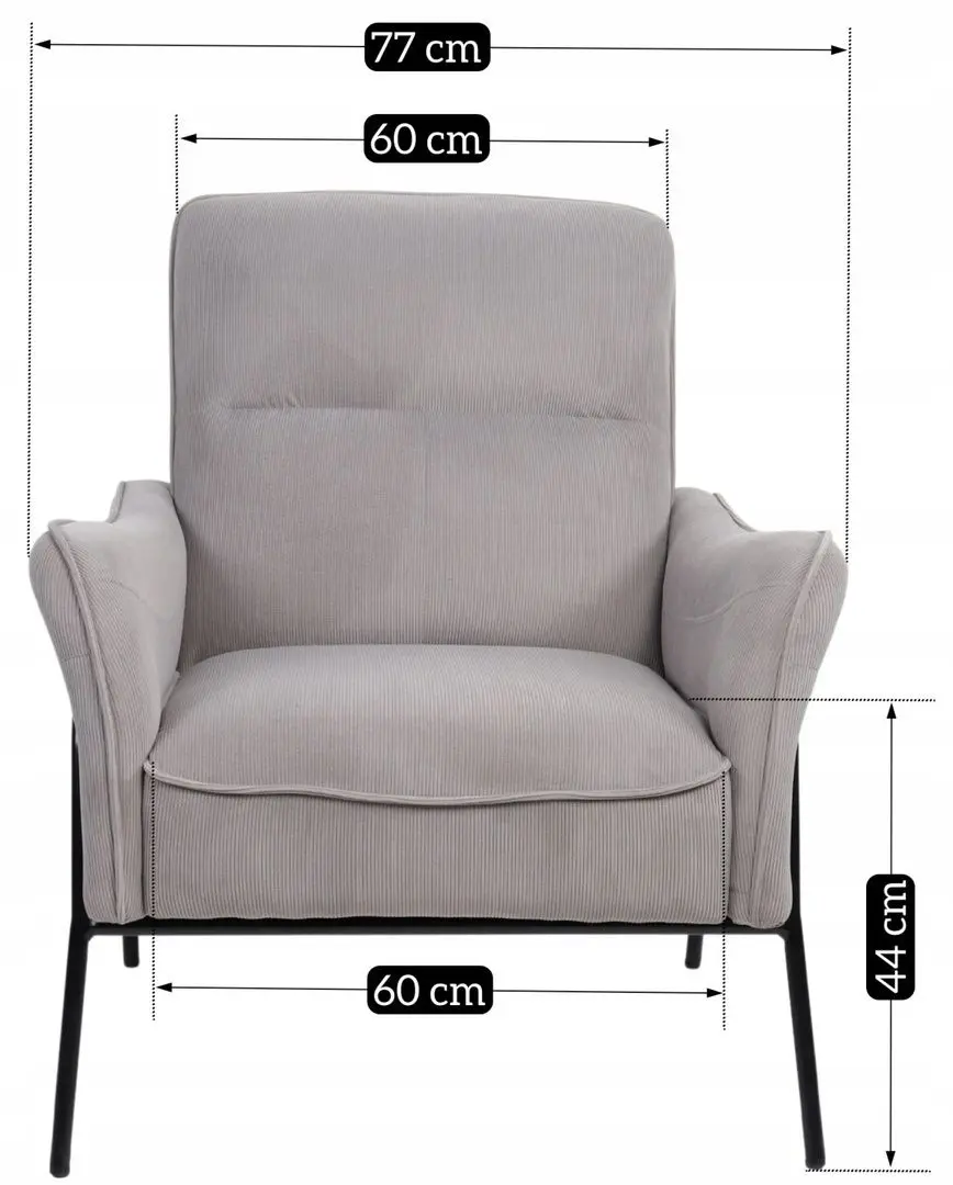 Fotoliu Mebel Elite Alberto (Grey/Black)