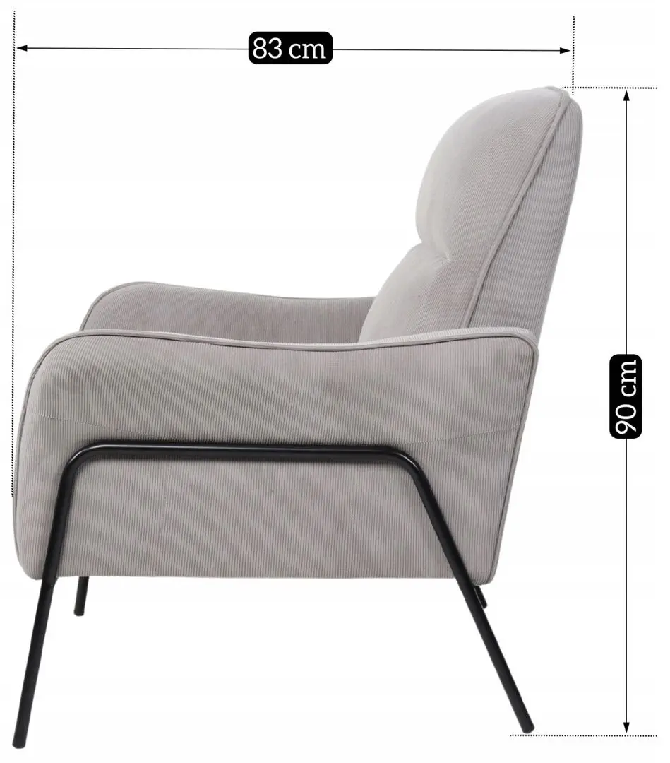 Fotoliu Mebel Elite Alberto (Grey/Black)