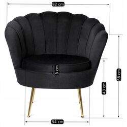 Fotoliu Mebel Elite Angel (Black/Golden) Thumb