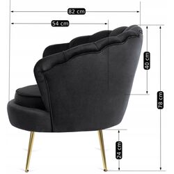 Fotoliu Mebel Elite Angel (Black/Golden) Thumb