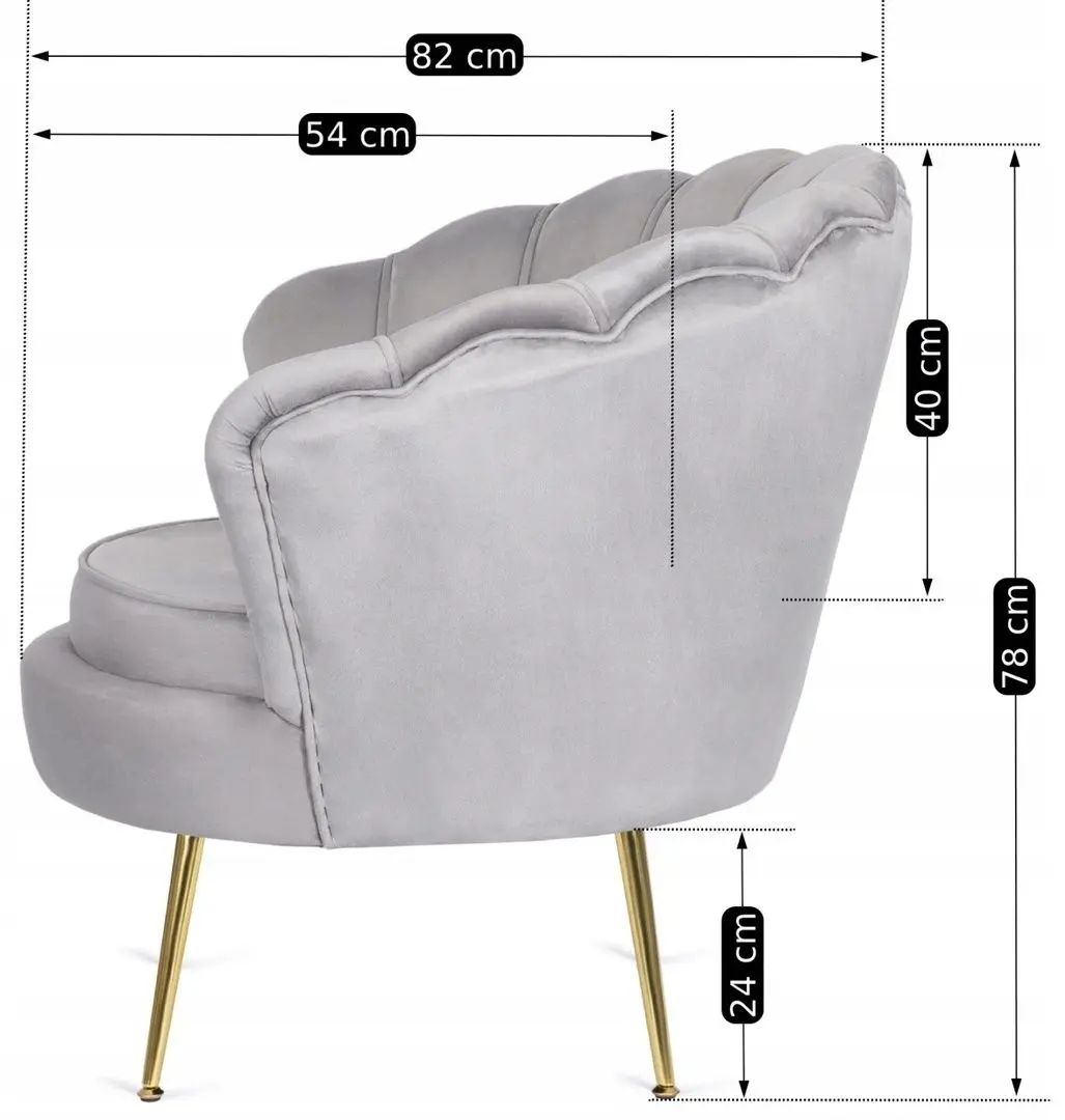 Fotoliu Mebel Elite Angel (Grey/Golden)