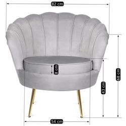 Fotoliu Mebel Elite Angel (Grey/Golden) Thumb