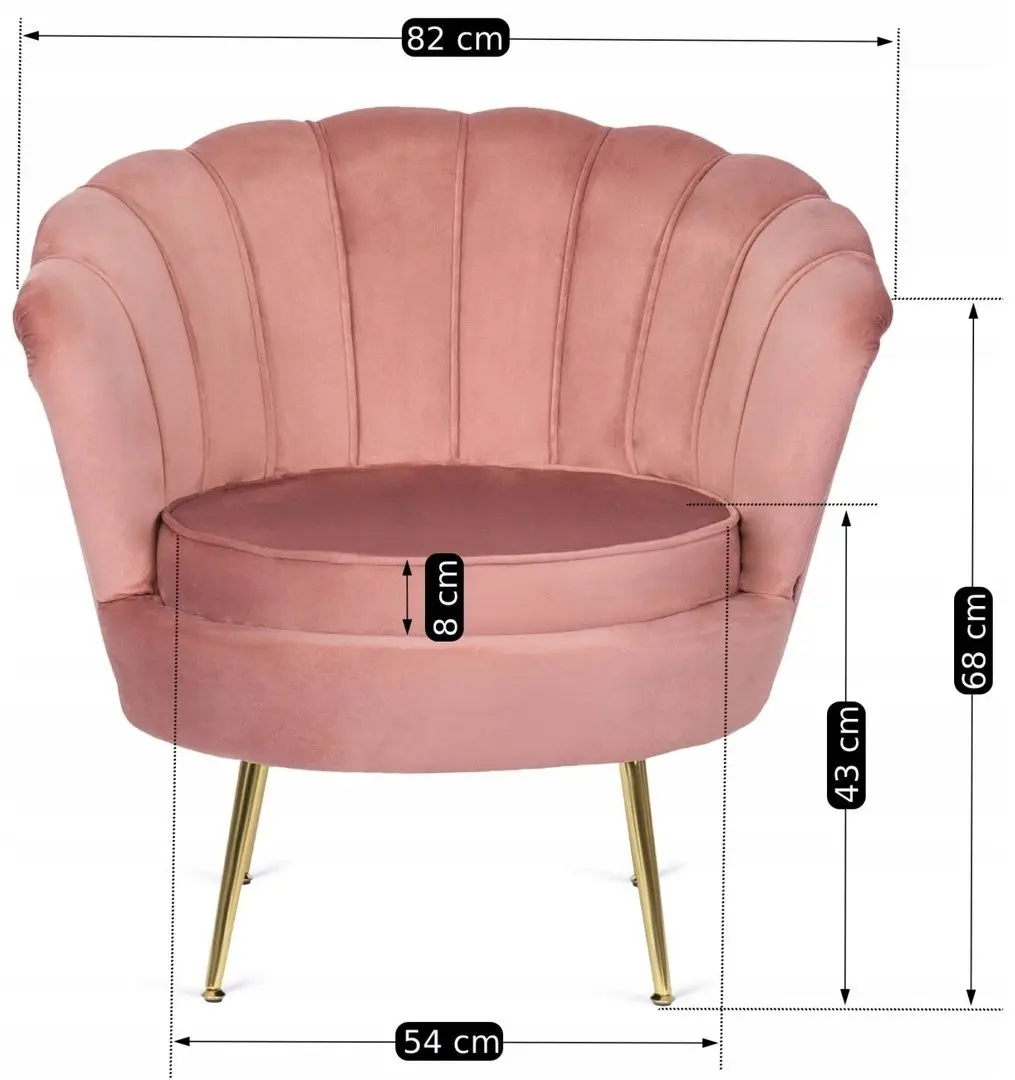 Fotoliu Mebel Elite Angel (Pink/Golden)