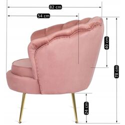 Fotoliu Mebel Elite Angel (Pink/Golden) Thumb