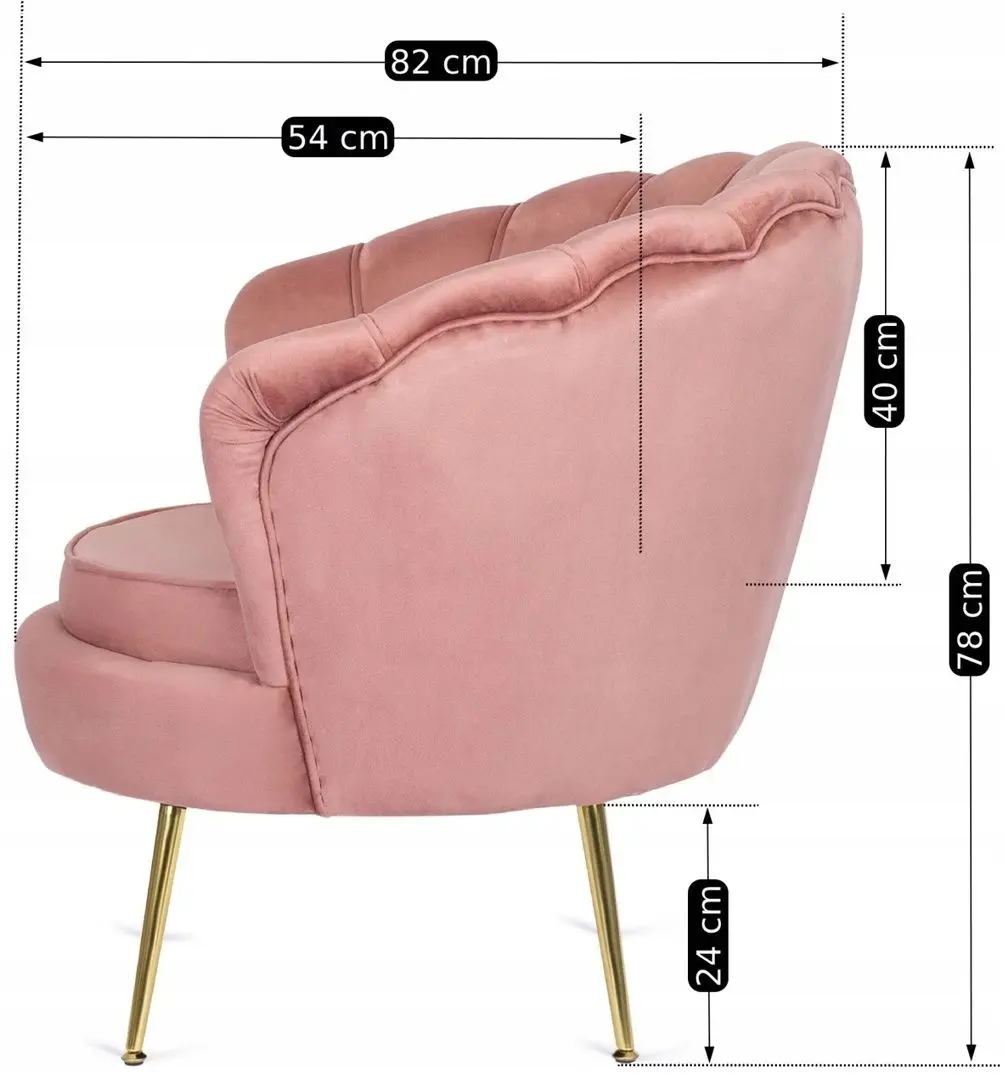 Fotoliu Mebel Elite Angel (Pink/Golden)