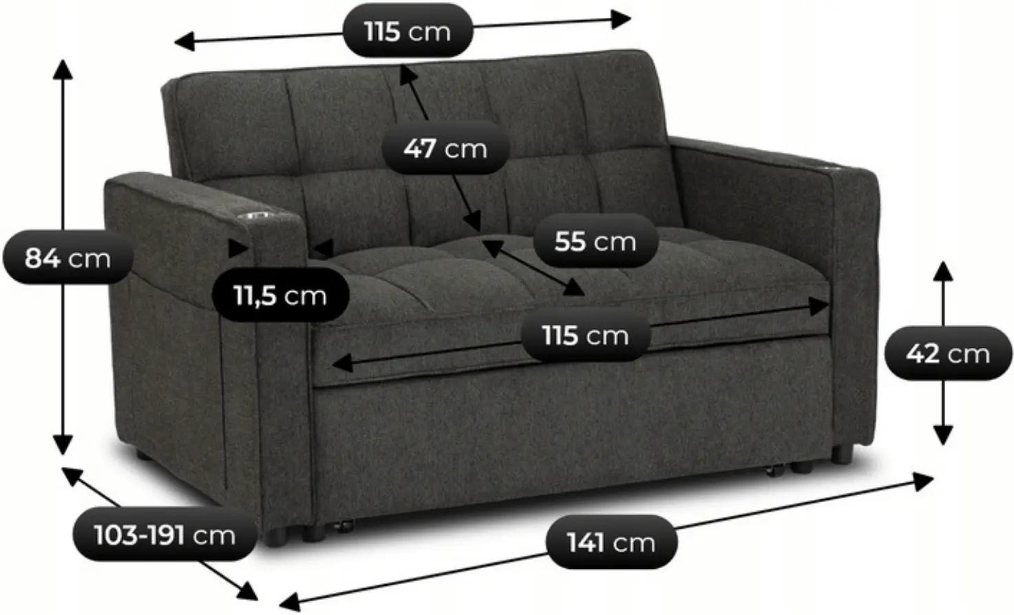 Fotoliu Mebel Elite Aster (Black) - 8
