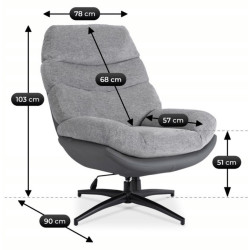 Fotoliu Mebel Elite Asturia (Grey) Thumb