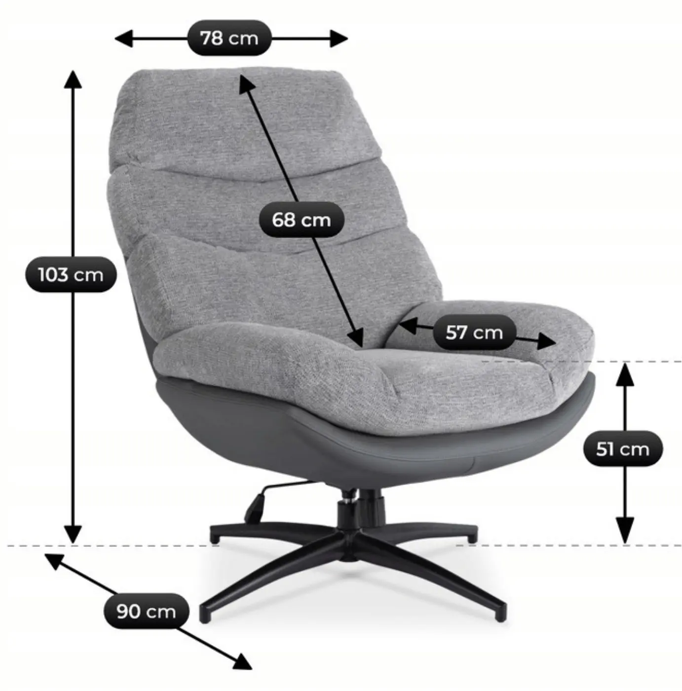 Fotoliu Mebel Elite Asturia (Grey)