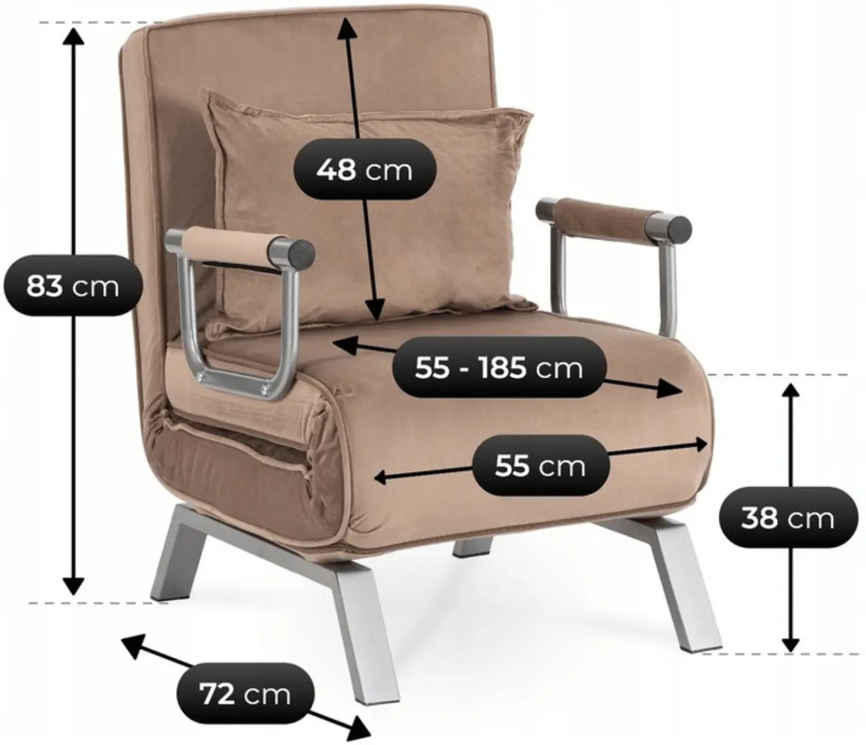 Кресло Mebel Elite Bart Velour (Beige) - 10