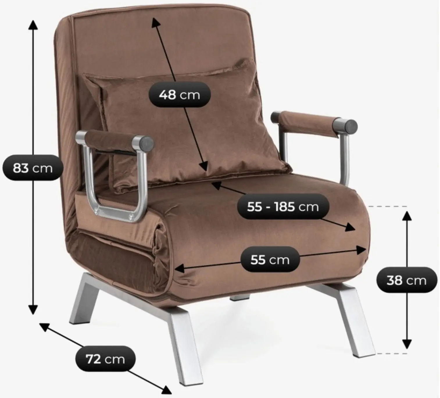 Fotoliu Mebel Elite Bart Velvet (Brown) - 2