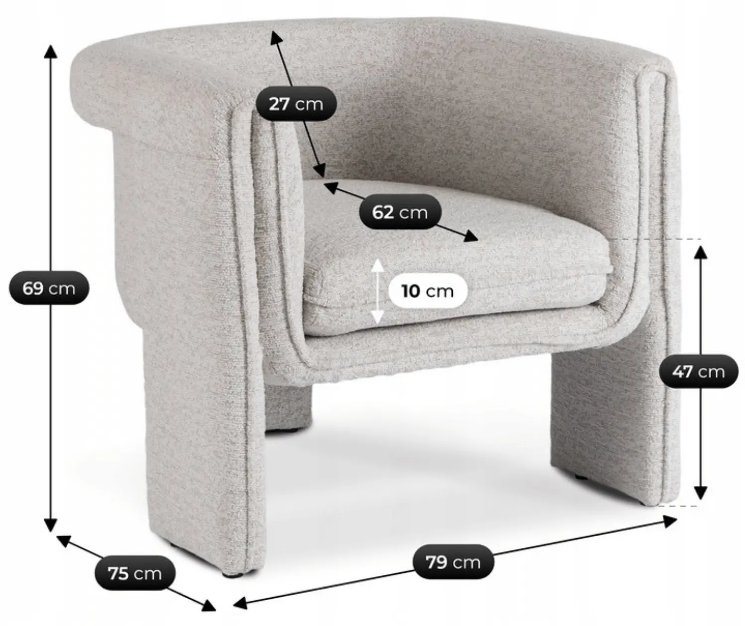 Fotoliu Mebel Elite Gala (Grey)