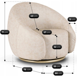 Fotoliu Mebel Elite Giulio (Beige) Thumb