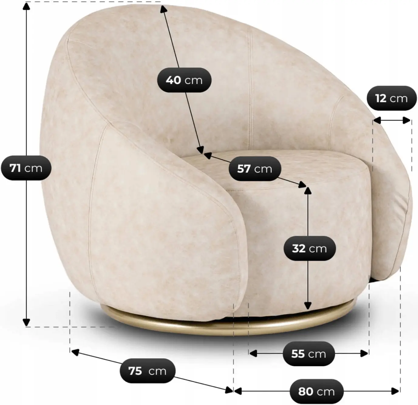 Fotoliu Mebel Elite Giulio (Beige) - 7