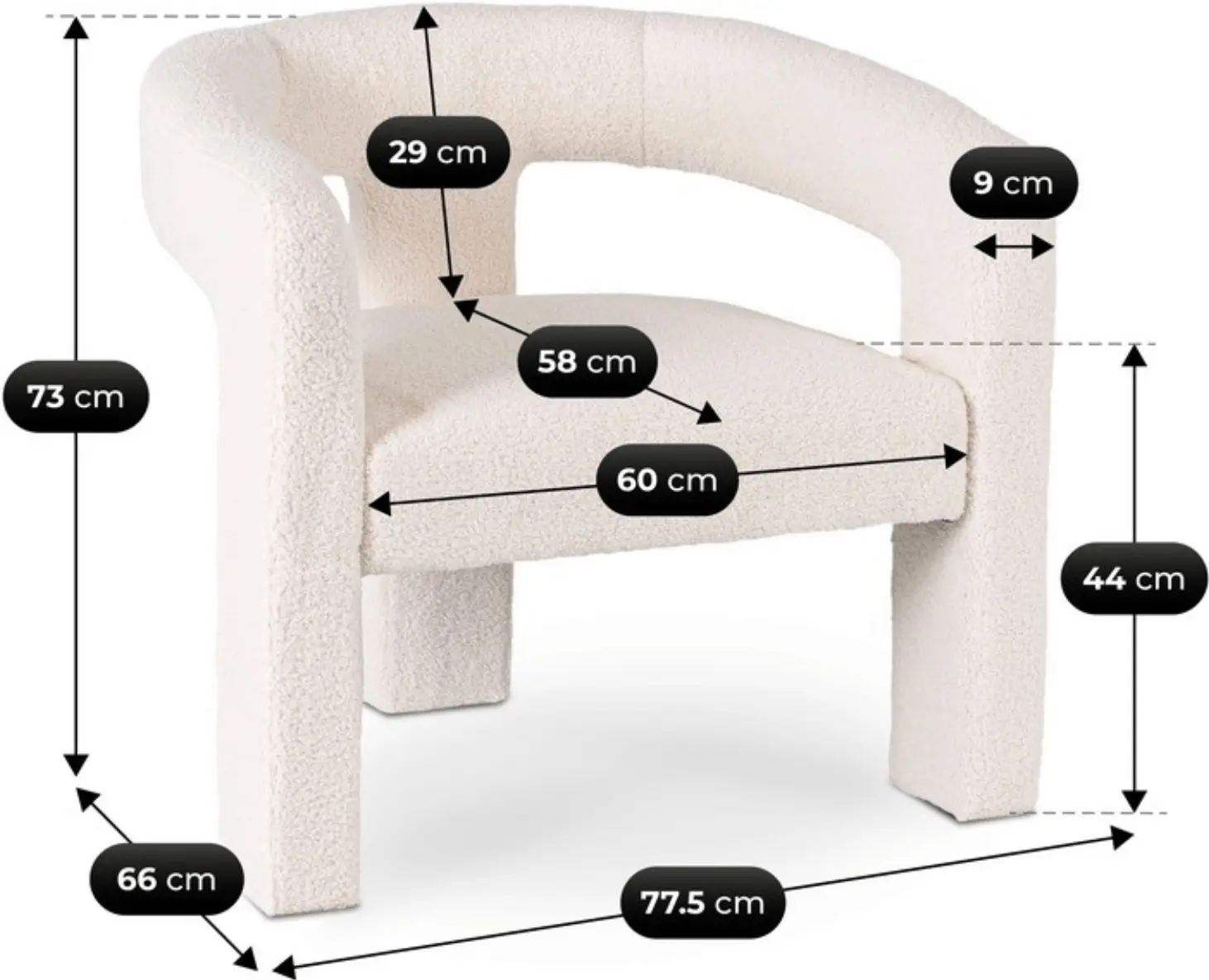 Fotoliu Mebel Elite Lille (Cream) - 8