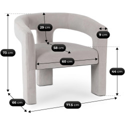 Fotoliu Mebel Elite Lille (Grey) Thumb