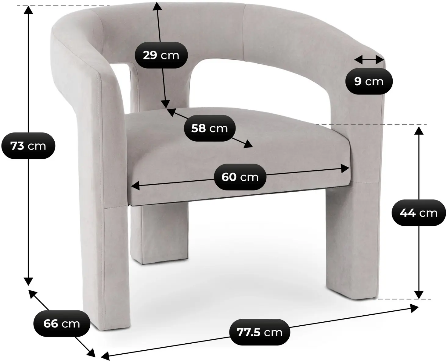 Fotoliu Mebel Elite Lille (Grey) - 8