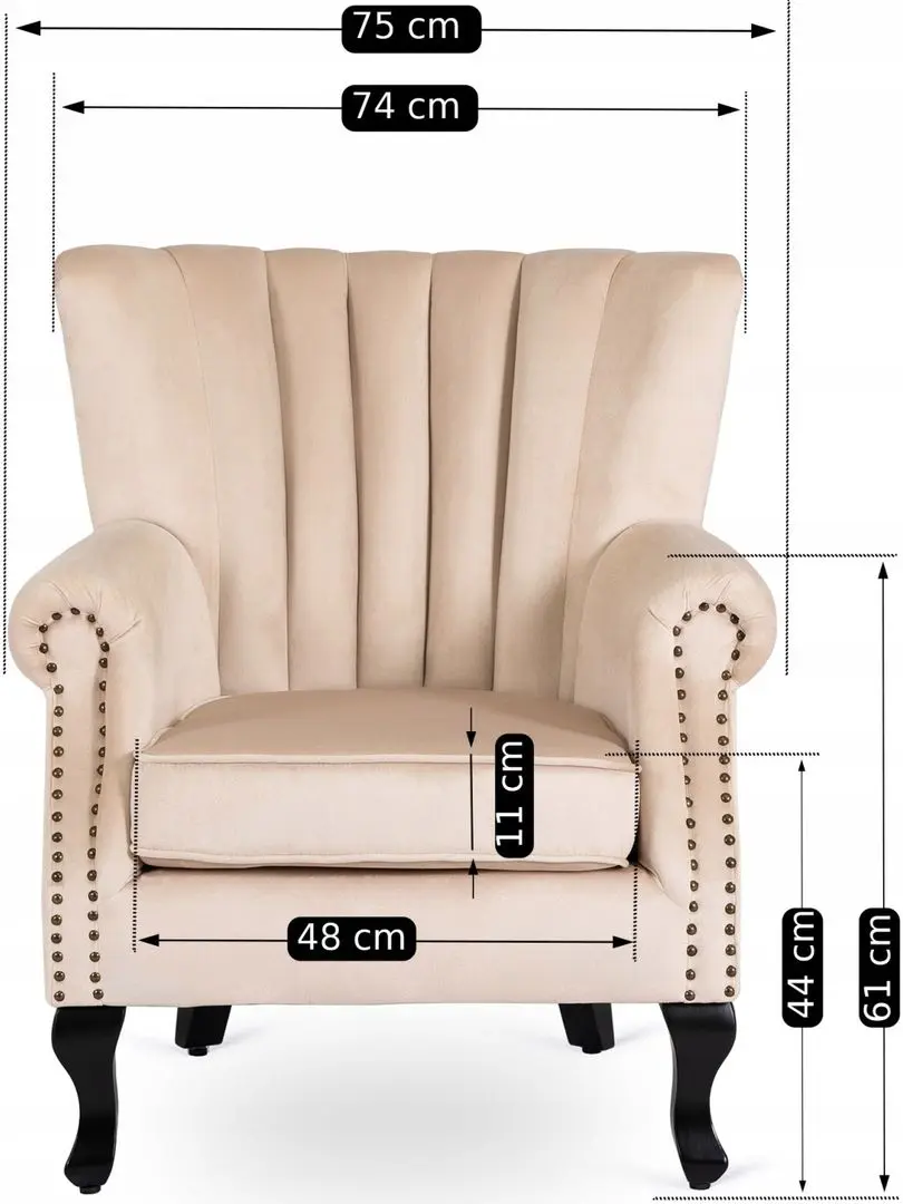 Fotoliu Mebel Elite Mallo (Beige/Black)