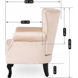 Fotoliu Mebel Elite Mallo (Beige/Black) Thumb