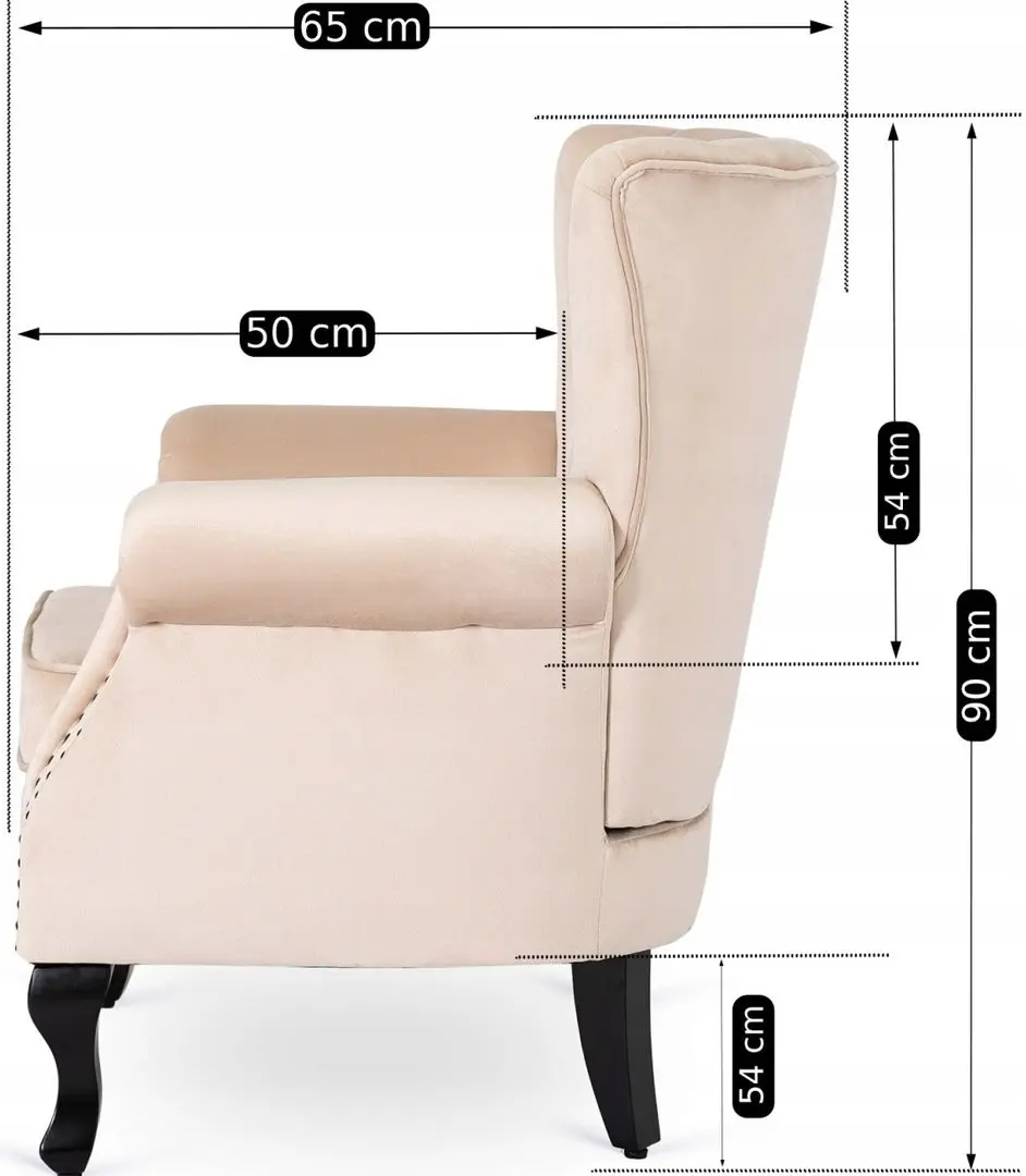 Fotoliu Mebel Elite Mallo (Beige/Black)