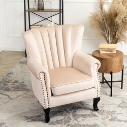 Fotoliu Mebel Elite Mallo (Beige/Black) Thumb