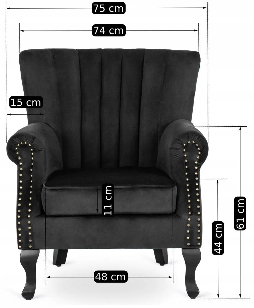 Fotoliu Mebel Elite Mallo (Black)