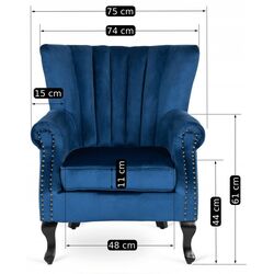 Кресло Mebel Elite Mallo (Dark Blue/Black) Thumb