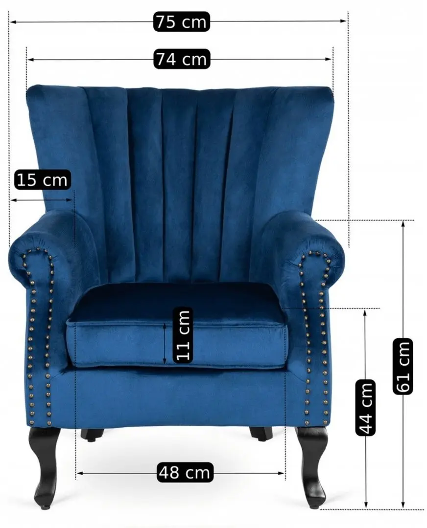 Кресло Mebel Elite Mallo (Dark Blue/Black)