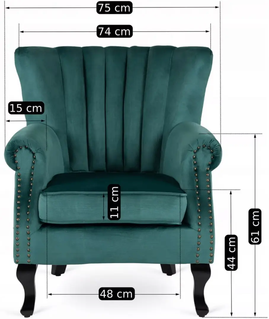 Fotoliu Mebel Elite Mallo (Green/Black) - 12