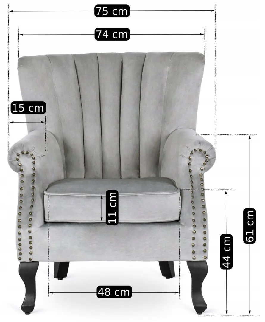 Fotoliu Mebel Elite Mallo (Grey/Black)