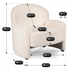 Кресло Mebel Elite Massimo Boucle (Cream) Thumb