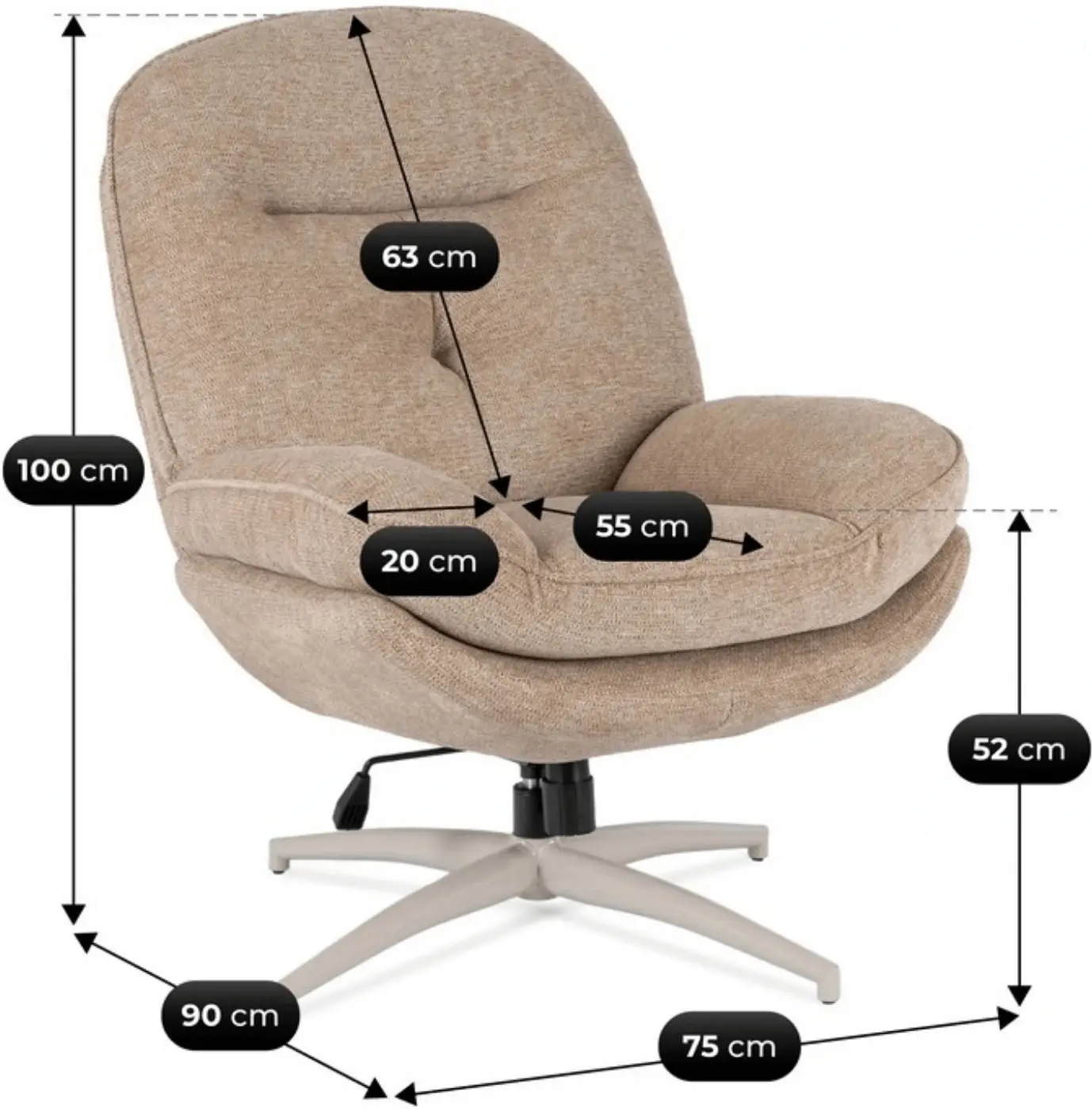 Кресло Mebel Elite Mesa (Beige) - 6
