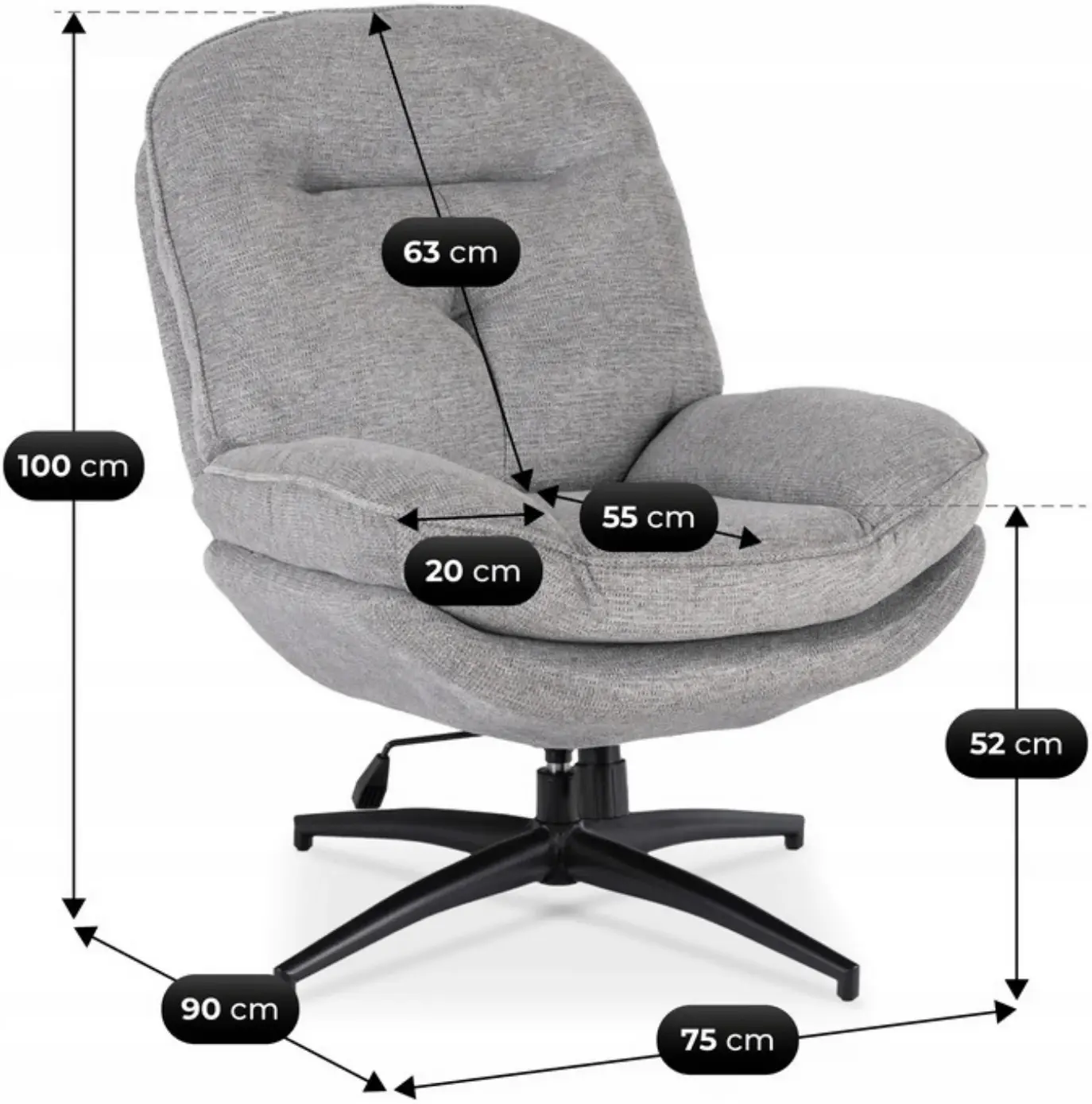 Кресло Mebel Elite Mesa (Grey) - 6