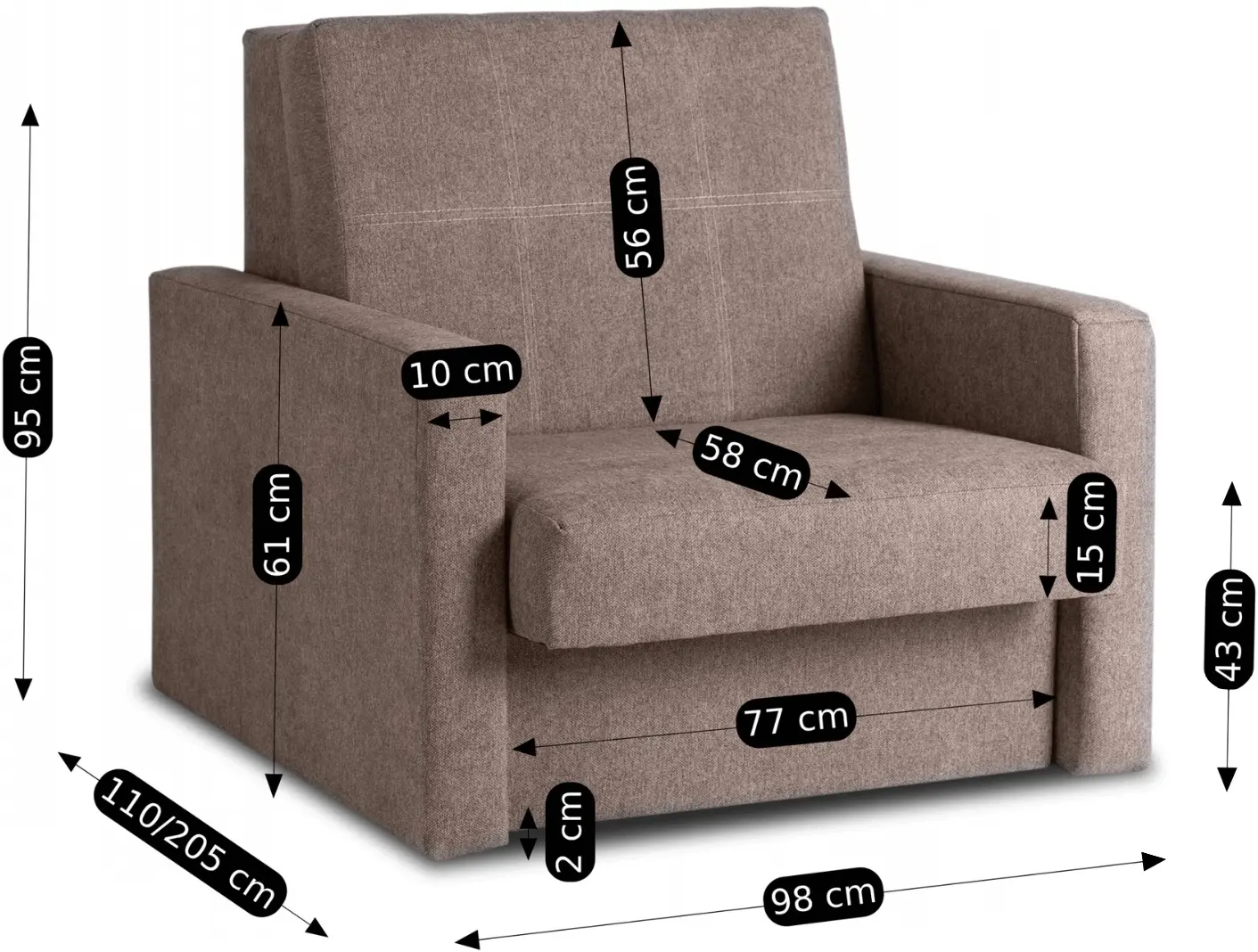 Fotoliu Mebel Elite Milan 1 (Beige) - 10