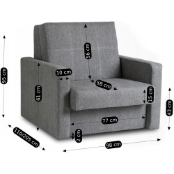 Fotoliu Mebel Elite Milan 1 (Grey) Thumb