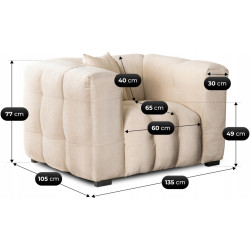 Fotoliu Mebel Elite Moderno 1S (Cream) Thumb