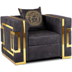 Кресло Mebel Elite Pallazo 1S (Black/Gold) Thumb