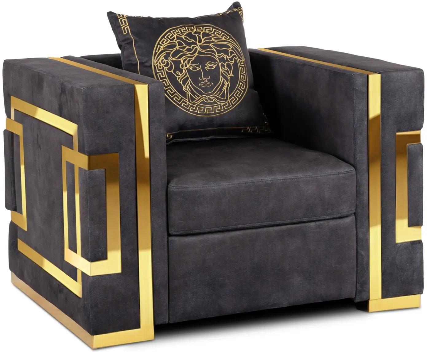Кресло Mebel Elite Pallazo 1S (Black/Gold) - 2