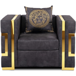 Кресло Mebel Elite Pallazo 1S (Black/Gold) Thumb