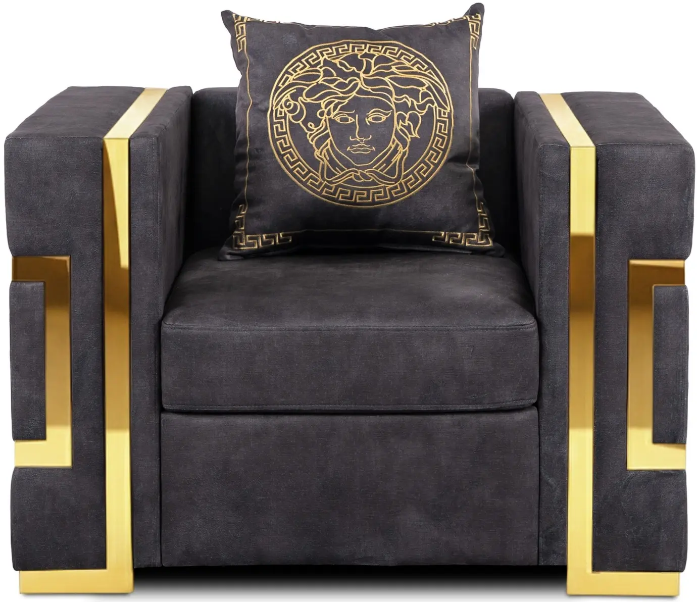 Кресло Mebel Elite Pallazo 1S (Black/Gold) - 3