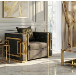 Кресло Mebel Elite Pallazo 1S (Black/Gold)
