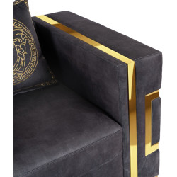 Кресло Mebel Elite Pallazo 1S (Black/Gold) Thumb