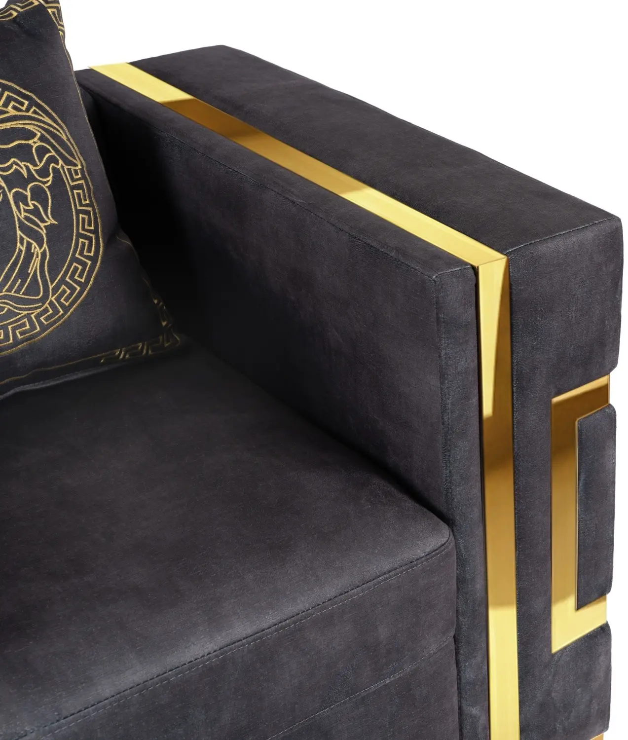 Кресло Mebel Elite Pallazo 1S (Black/Gold) - 6