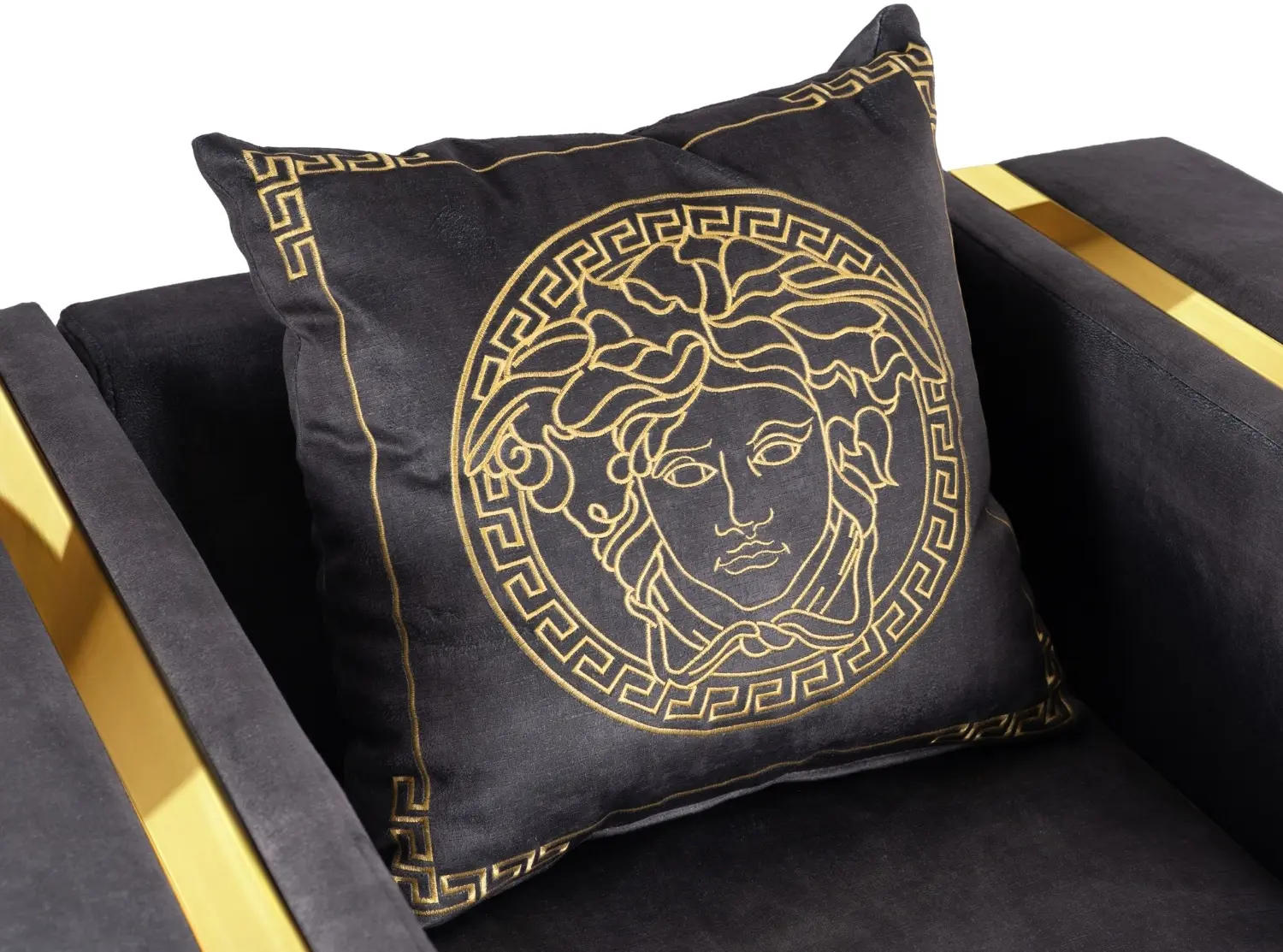 Кресло Mebel Elite Pallazo 1S (Black/Gold) - 9