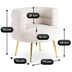 Fotoliu Mebel Elite Preston (Cream) Thumb