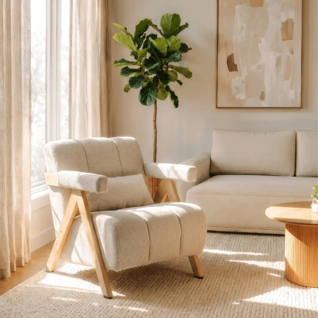 Fotoliu Mebel Elite Renato (Beige/Oak)