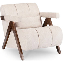 Fotoliu Mebel Elite Renato (Beige/Walnut) Thumb